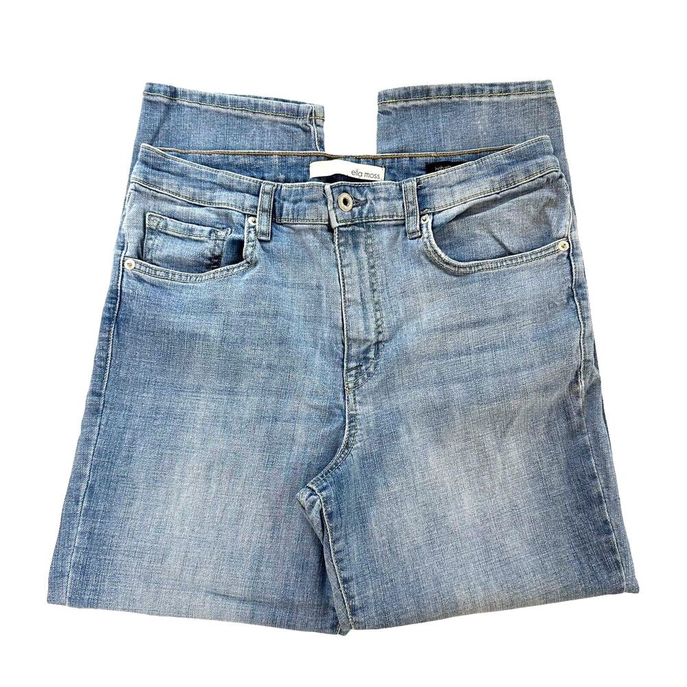 Ella Moss Jeans High Waist Straight Size 10 Light Wash Blue Denim Jeans